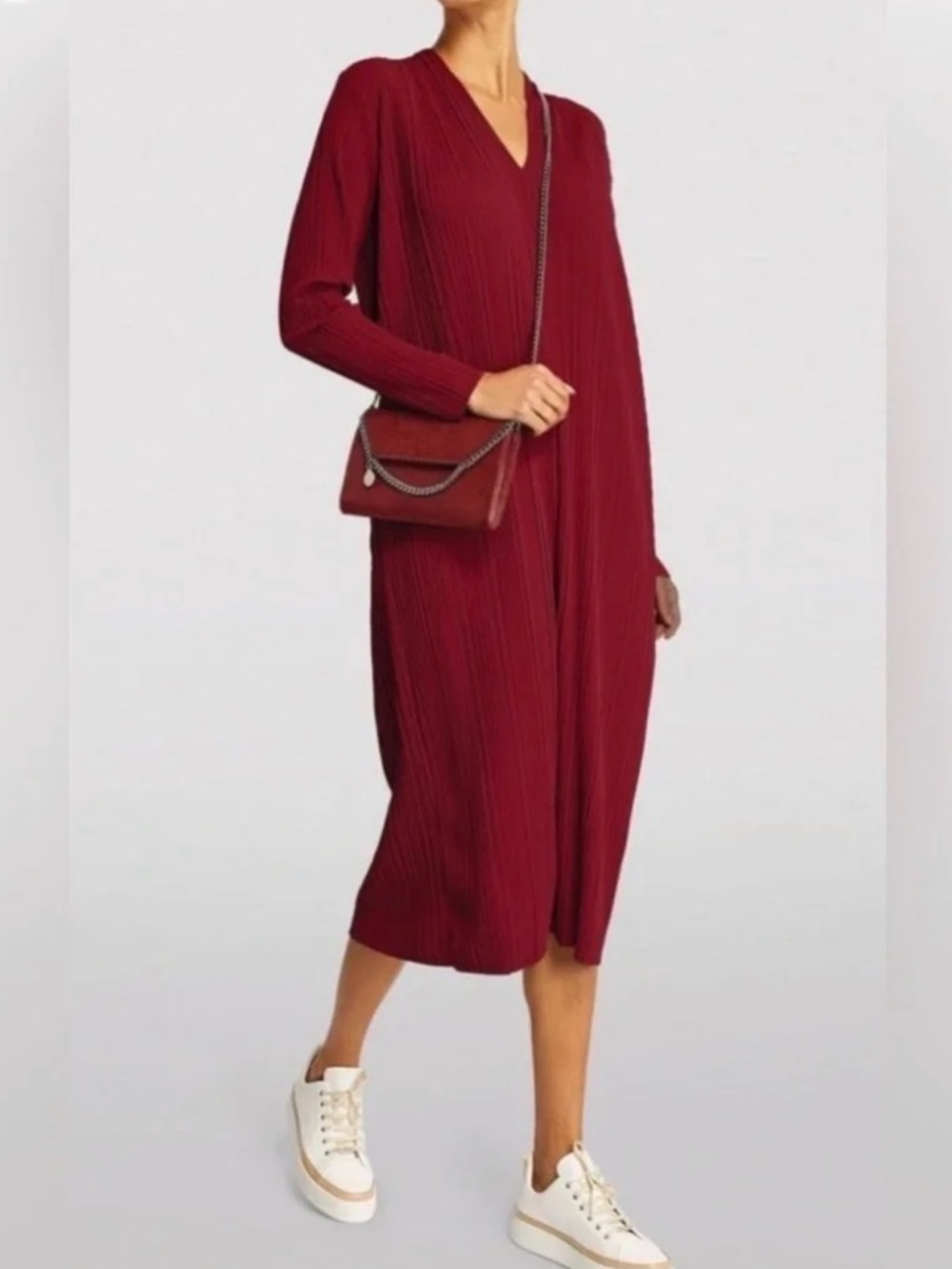 Max Mara Leisure Tubo Plissé Pleated Midi Dress – Peony Red |  Sz medium
